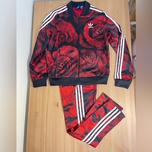 Adidas Tracksuit Black and Red Size S